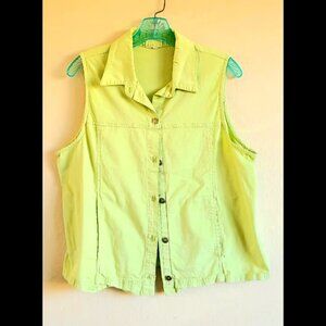 Mint Green Button - Down Top/Vest - Fits M & L - Great condition